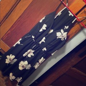 Deep plunge floral dress